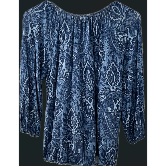 Women's Michael Kors Flowered Long Sleeve Blouse Size P/M - Picture 2 of 4